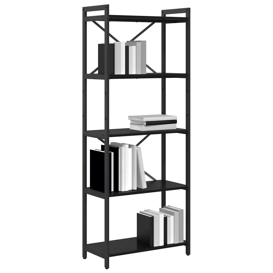 Étagère Chêne noir 60 x 30 x 155 cm Bois d'ingénierie - 2
