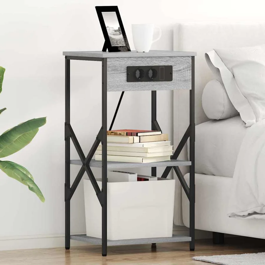 Cabinet de chevet Gris Sonoma 41 x 31 x 76 cm Bois d'ingénierie