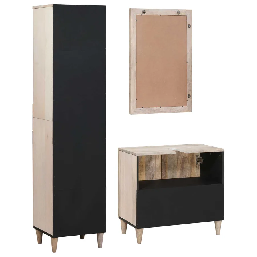 Ensemble de mobilier de salle de bain avec tiroir 3 pcs Blanc - 7