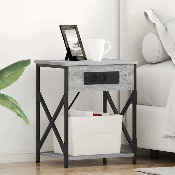 Cabinet de chevet 2 pcs Gris Sonoma 41 x 31 x 51 cm