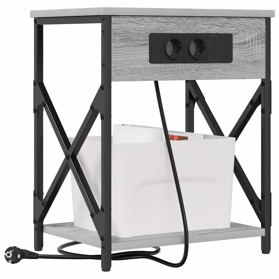 Cabinet de chevet 2 pcs Gris Sonoma 41 x 31 x 51 cm - 3