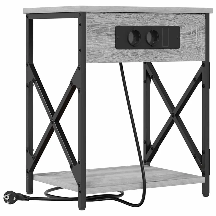 Cabinet de chevet 2 pcs Gris Sonoma 41 x 31 x 51 cm - 5