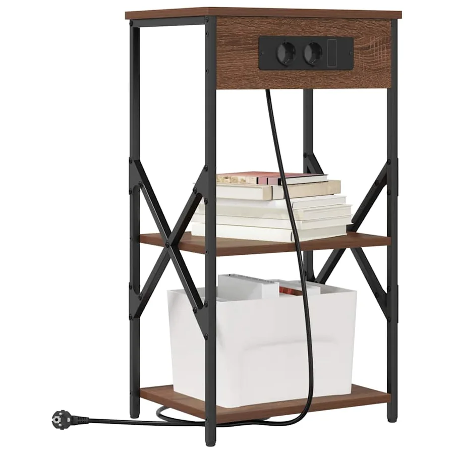 Cabinet de chevet Chêne brun 41 x 31 x 76 cm Bois d'ingénierie - 3
