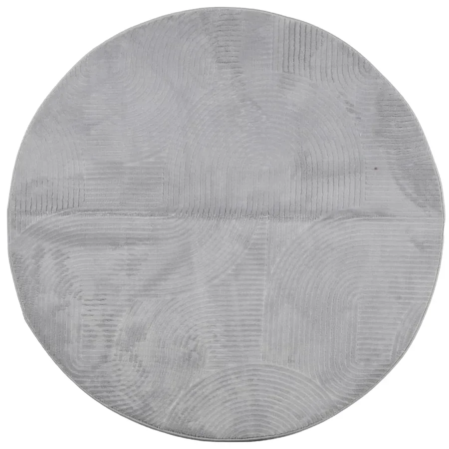 Tapis IZA poils courts style scandinave gris Ø 100 cm - 2