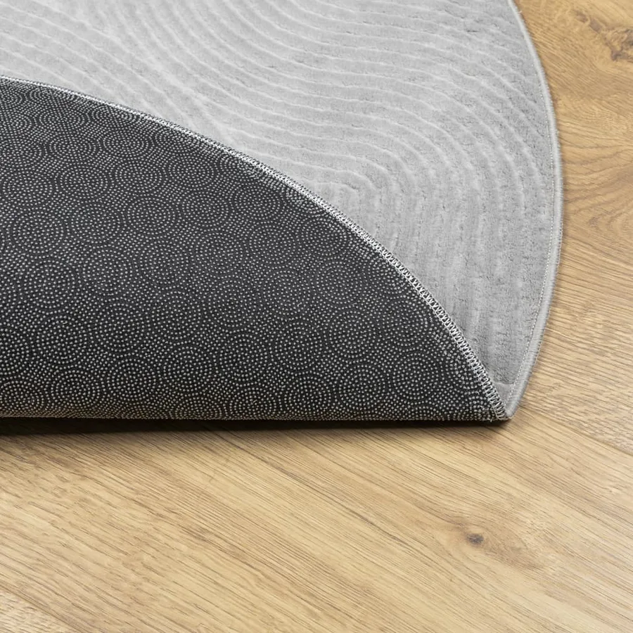 Tapis IZA poils courts style scandinave gris Ø 100 cm - 5