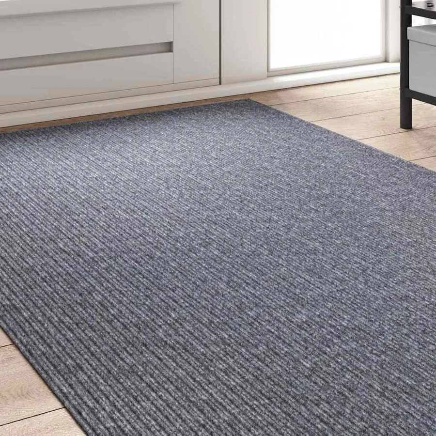 Tapis Couloir Gris clair 100 x 250 cm tissu - 3
