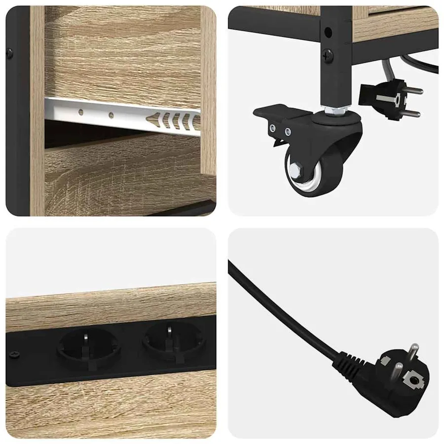 Cabinet avec Station de Charge Chêne Sonoma 76 x 41 x 72 cm - 10