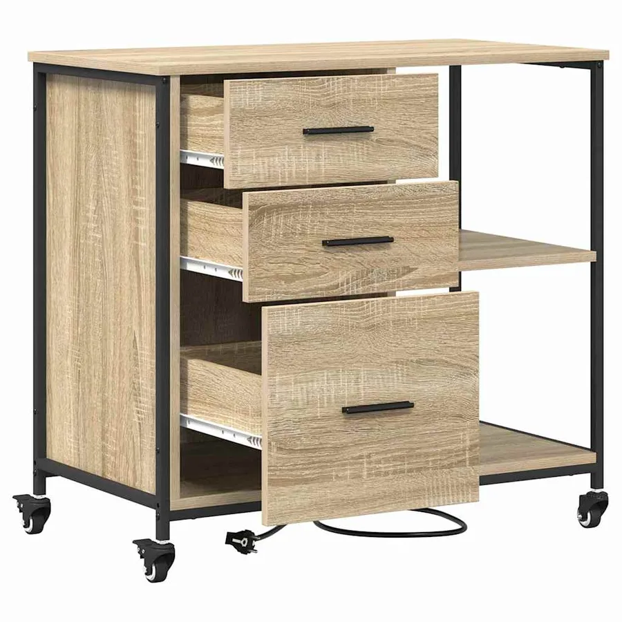 Cabinet avec Station de Charge Chêne Sonoma 76 x 41 x 72 cm - 6
