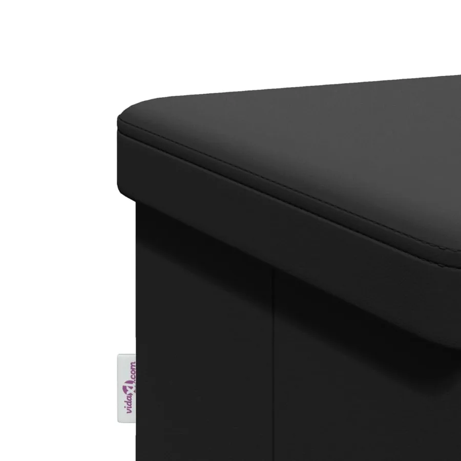 Banc de rangement pliable noir PVC - 11