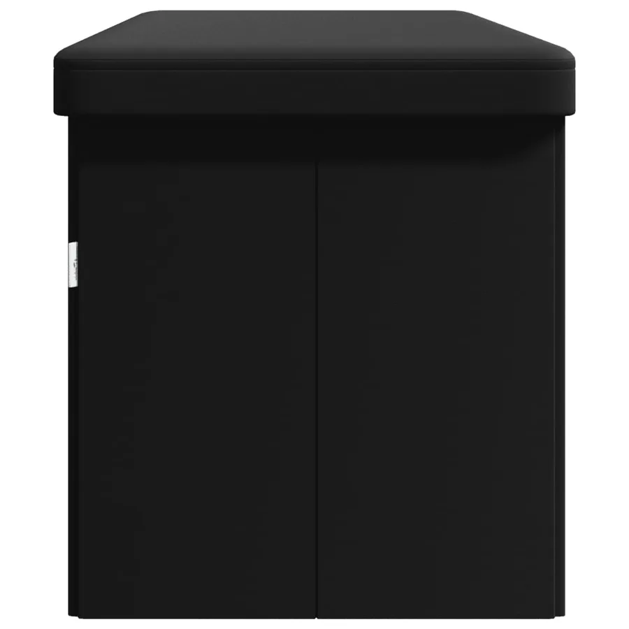 Banc de rangement pliable noir PVC - 6