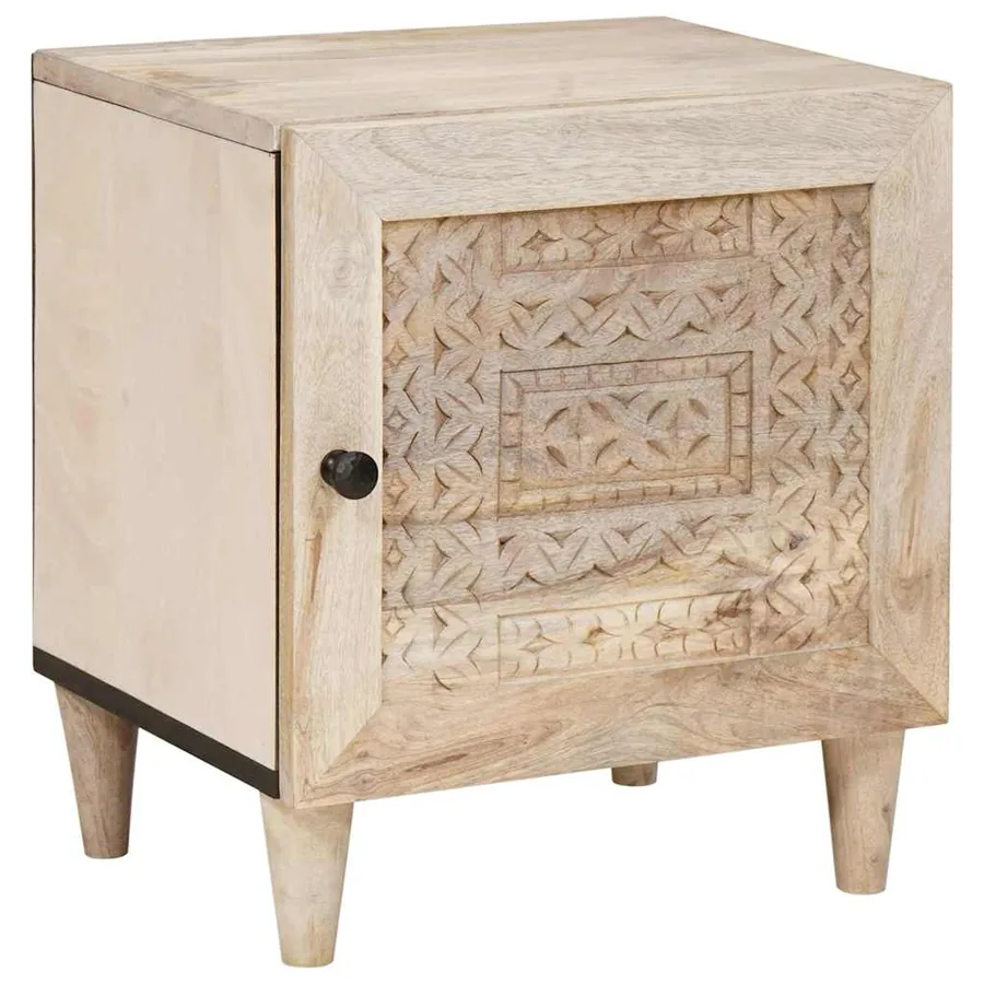 Table de chevet Blanc 80 x 50 x 40 cm Bois d'ingénierie