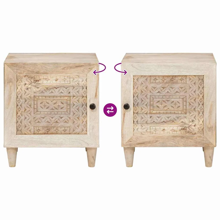 Table de chevet Blanc 80 x 50 x 40 cm Bois d'ingénierie - 10