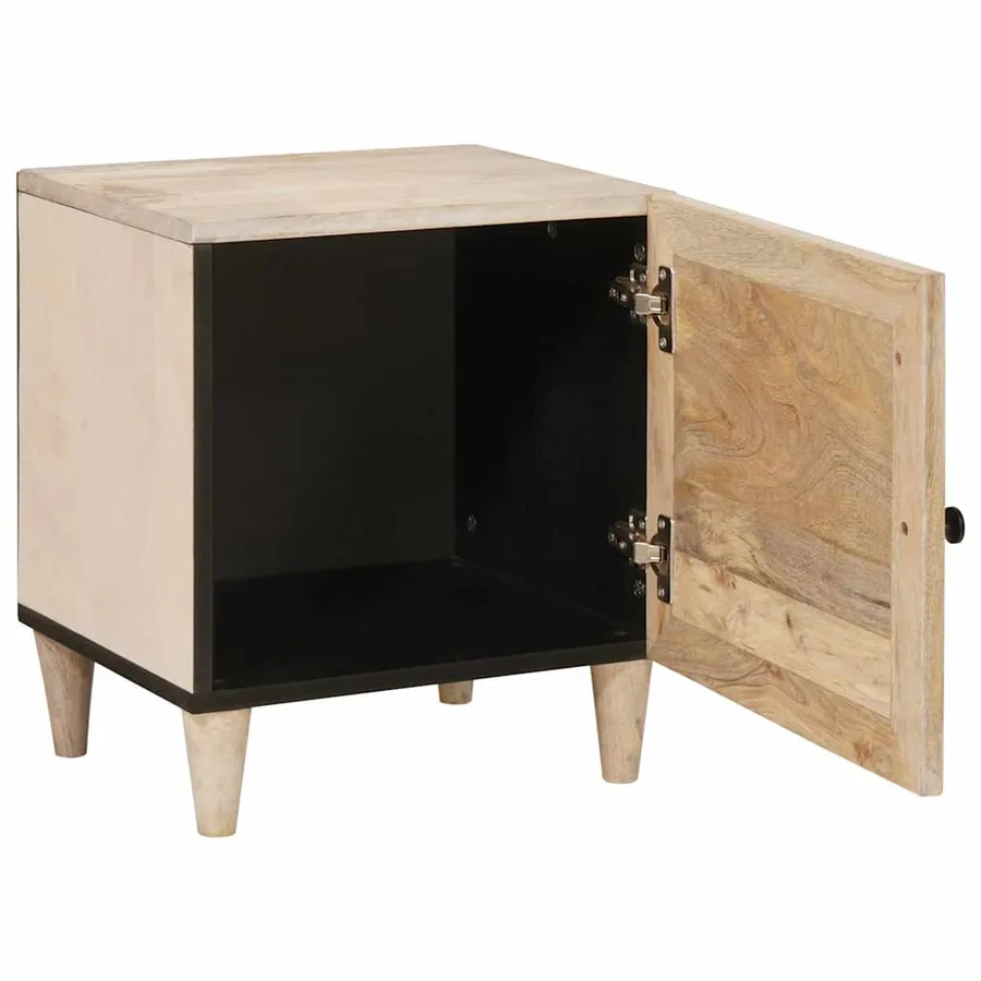 Table de chevet Blanc 80 x 50 x 40 cm Bois d'ingénierie - 2