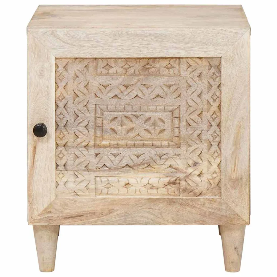 Table de chevet Blanc 80 x 50 x 40 cm Bois d'ingénierie - 3