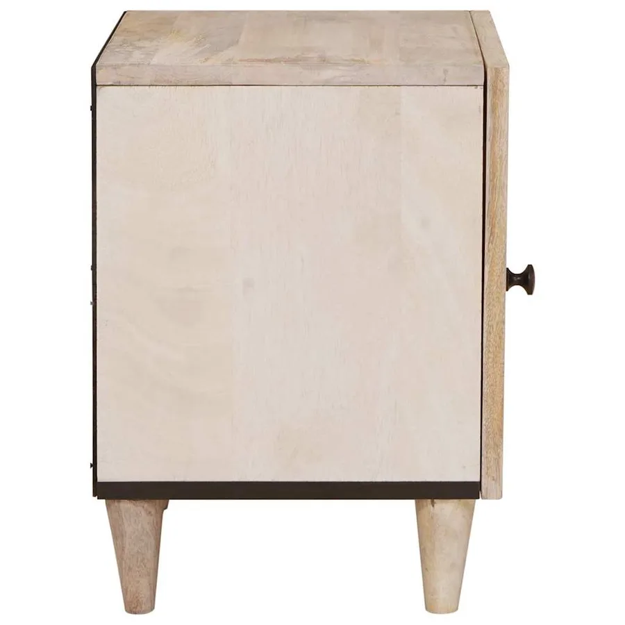 Table de chevet Blanc 80 x 50 x 40 cm Bois d'ingénierie - 4