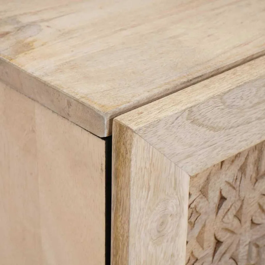 Table de chevet Blanc 80 x 50 x 40 cm Bois d'ingénierie - 6