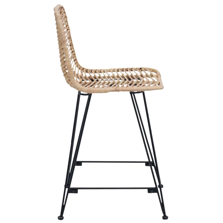 Chaise de bar 2 pcs 44,5 x 54,5 x 97,5 cm Rotin et métal - 6