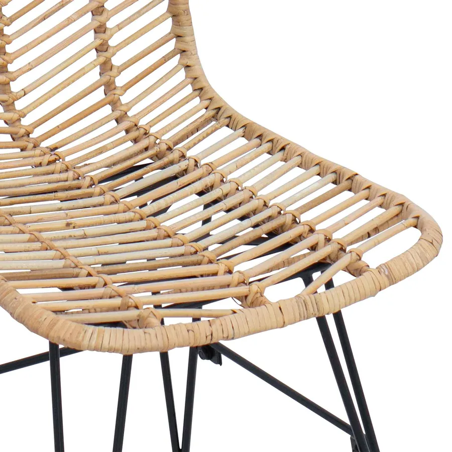 Chaise de bar 2 pcs 44,5 x 54,5 x 97,5 cm Rotin et métal - 9