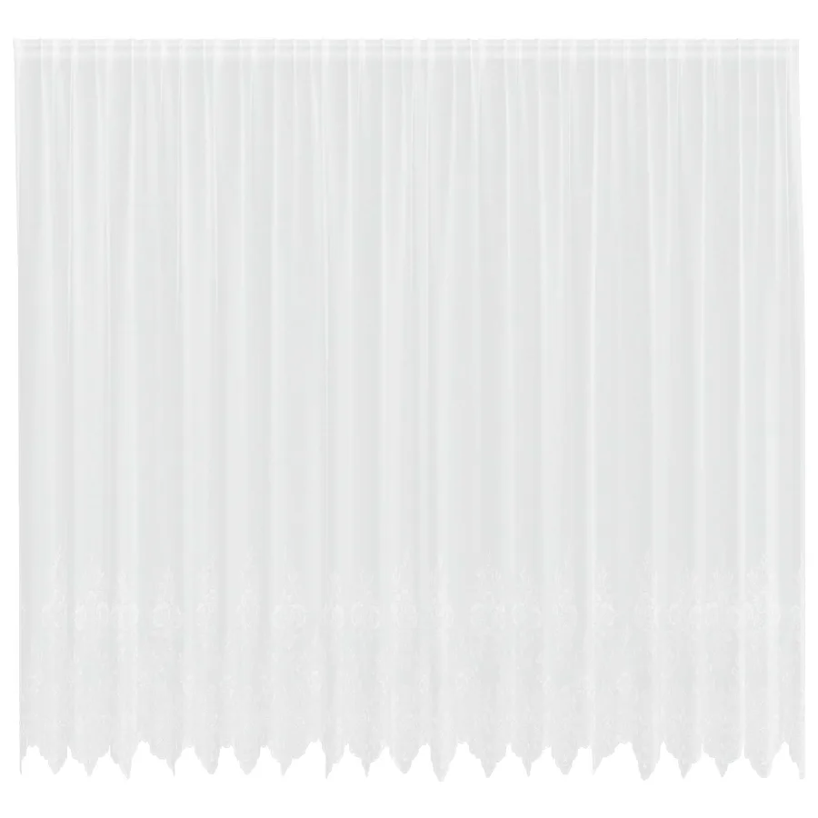 Rideau en Dentelle Floral Blanc 300 x 500 cm Polyester - 2