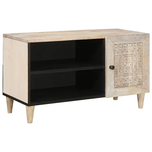 Unites TV avec étagère Blanc 80 x 33 x 46 cm Bois d'ingénierie