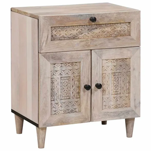 Table de chevet Blanc 50 x 33 x 60 cm Bois d'ingénierie