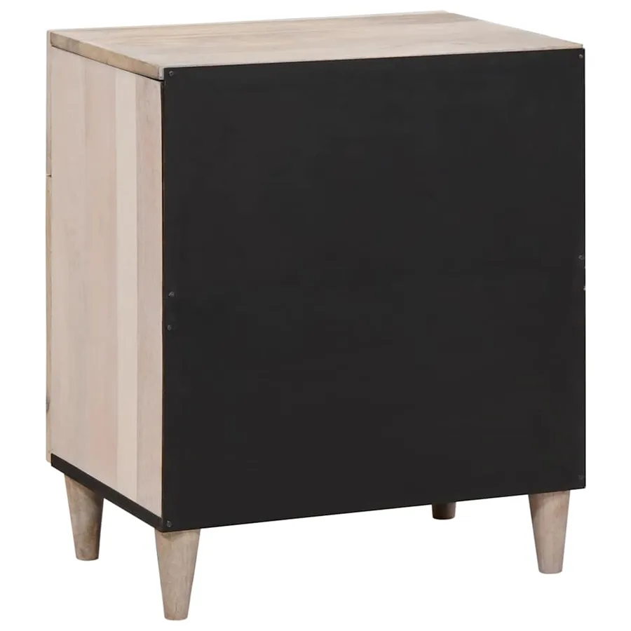 Table de chevet Blanc 50 x 33 x 60 cm Bois d'ingénierie - 5