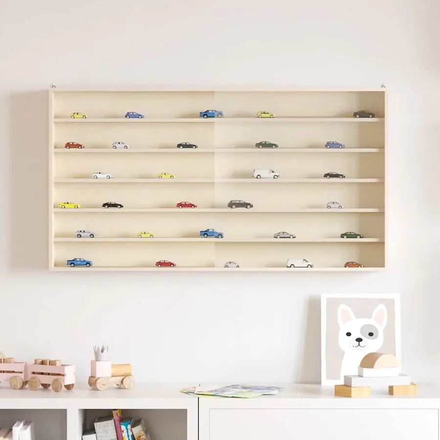 Vitrine Murale avec porte Beige 100 x 8,5 x 54 cm Contreplaqué