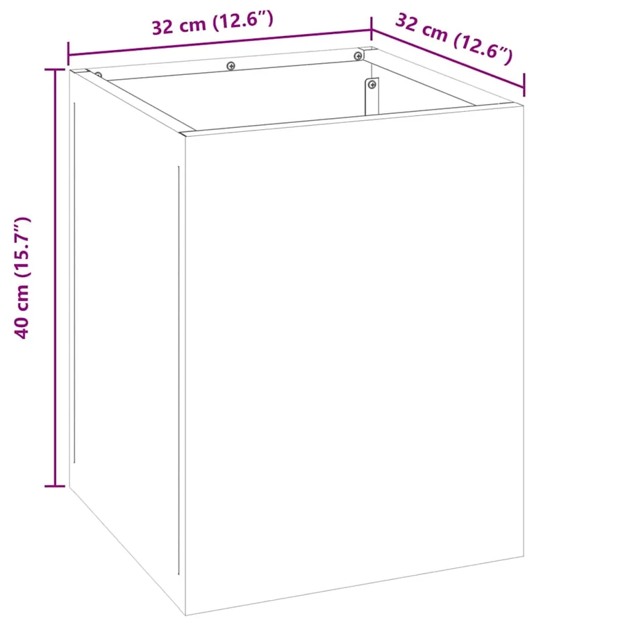 Cache-pot de jardin Vert olive 32 x 32 x 40 cm - 8