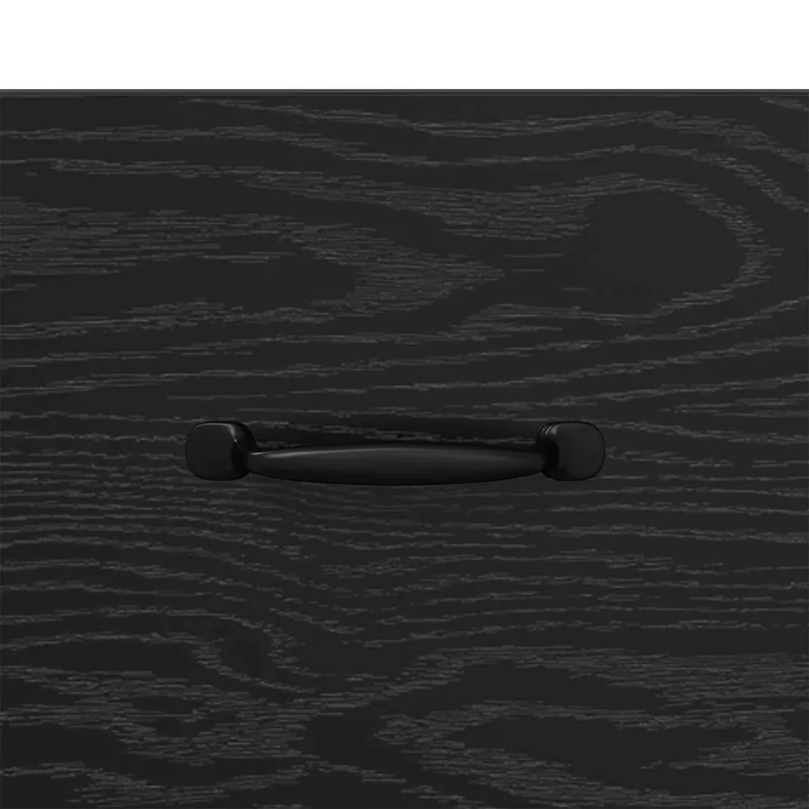 Buffet Chêne noir 69,5 x 34 x 90 cm Bois d'ingénierie et fer - 9