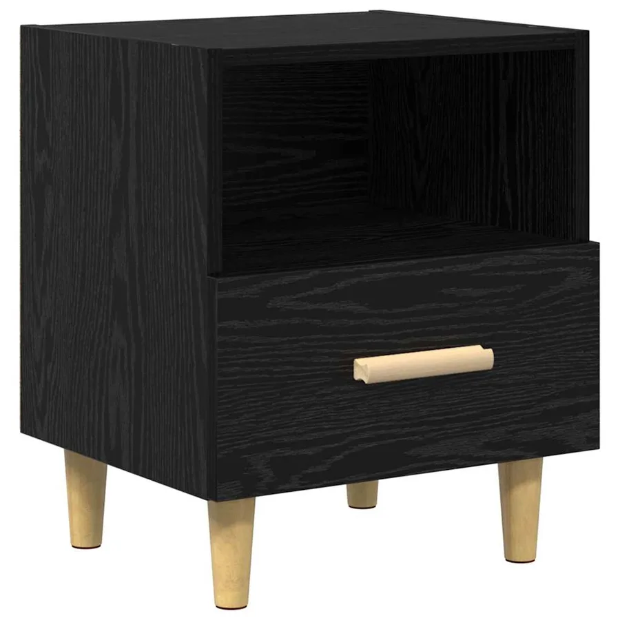 Cabinet de chevet avec tiroir 2 pcs Chêne noir 40 x 35 x 47 cm - 6