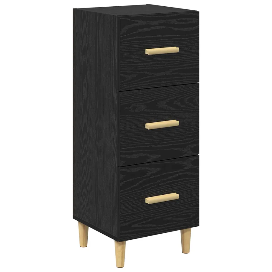 Buffet Chêne noir 34,5 x 34 x 90 cm Bois d'ingénierie - 2