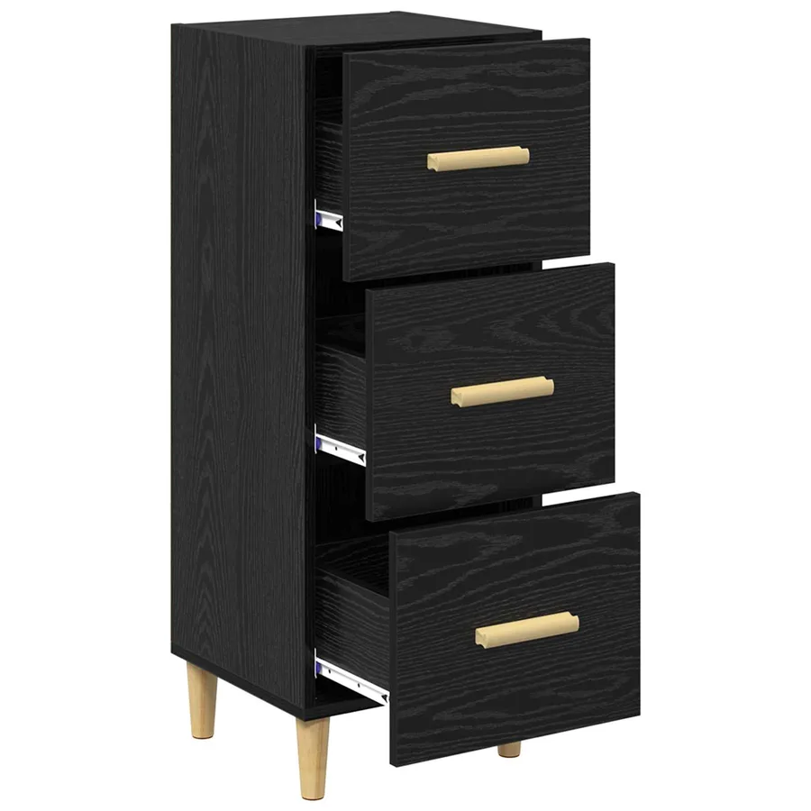 Buffet Chêne noir 34,5 x 34 x 90 cm Bois d'ingénierie - 5