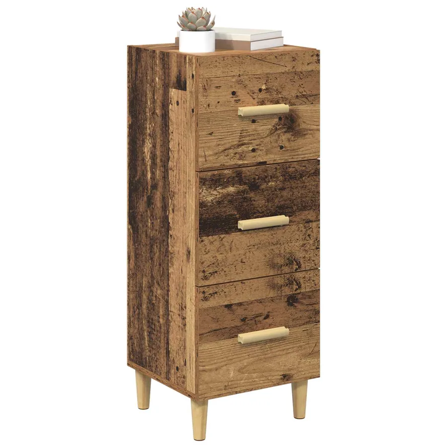 Buffet Bois ancien 34,5 x 34 x 90 cm Bois d'ingénierie - 3