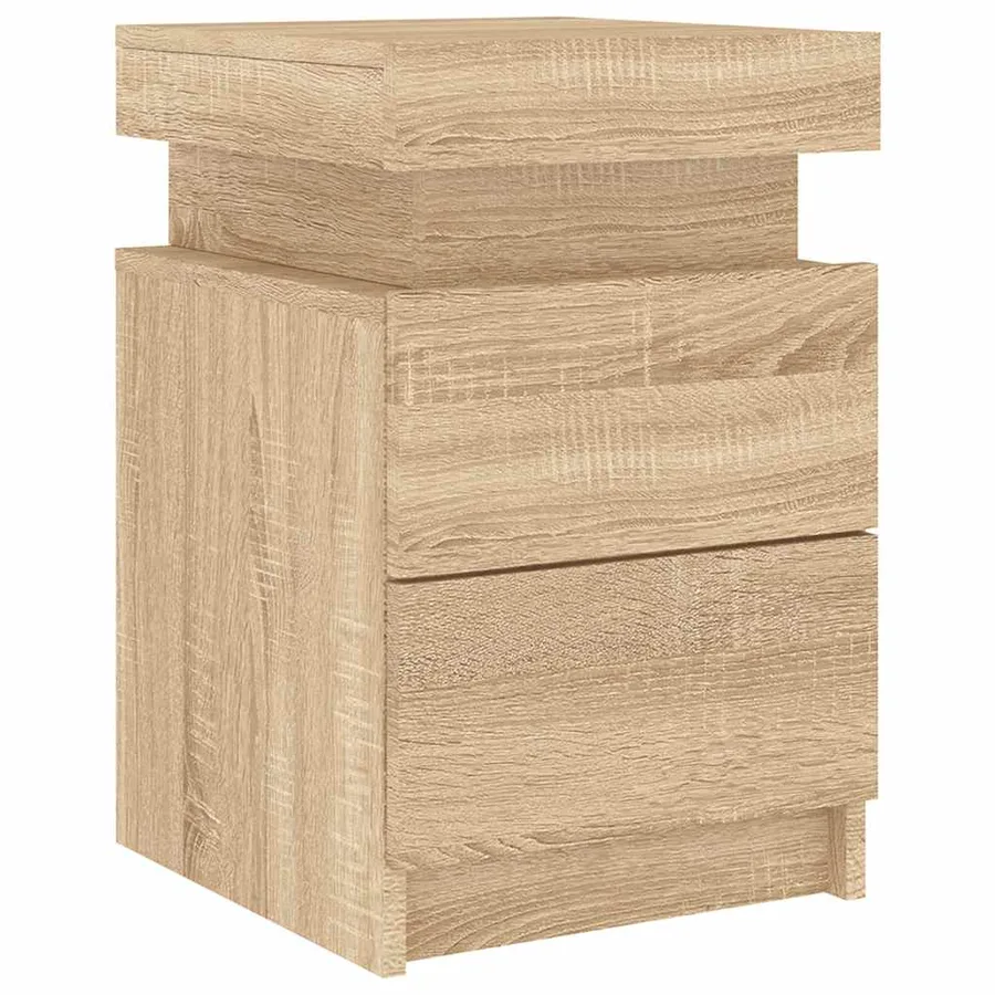 Table de chevet avec lumières LED chêne sonoma 35x39x55 cm - 5