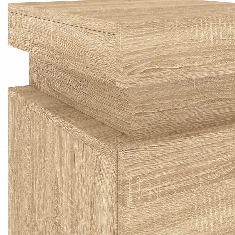 Table de chevet avec lumières LED chêne sonoma 35x39x55 cm - 8