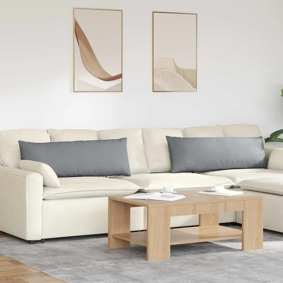 Coussins de canapé 2 pcs Gris clair 120 x 40 cm tissu