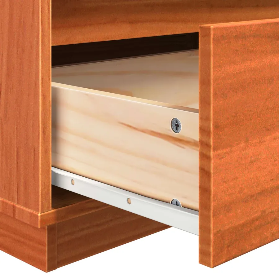 Cabinet de chevet avec tiroir 2 pcs Cire marron 60 x 34 x 51 cm - 12