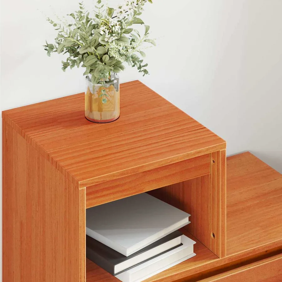 Cabinet de chevet avec tiroir 2 pcs Cire marron 60 x 34 x 51 cm - 5