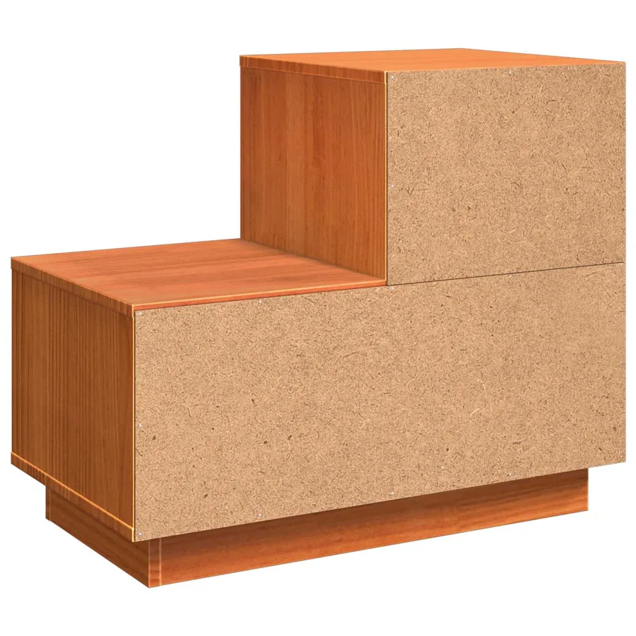 Cabinet de chevet avec tiroir 2 pcs Cire marron 60 x 34 x 51 cm - 8