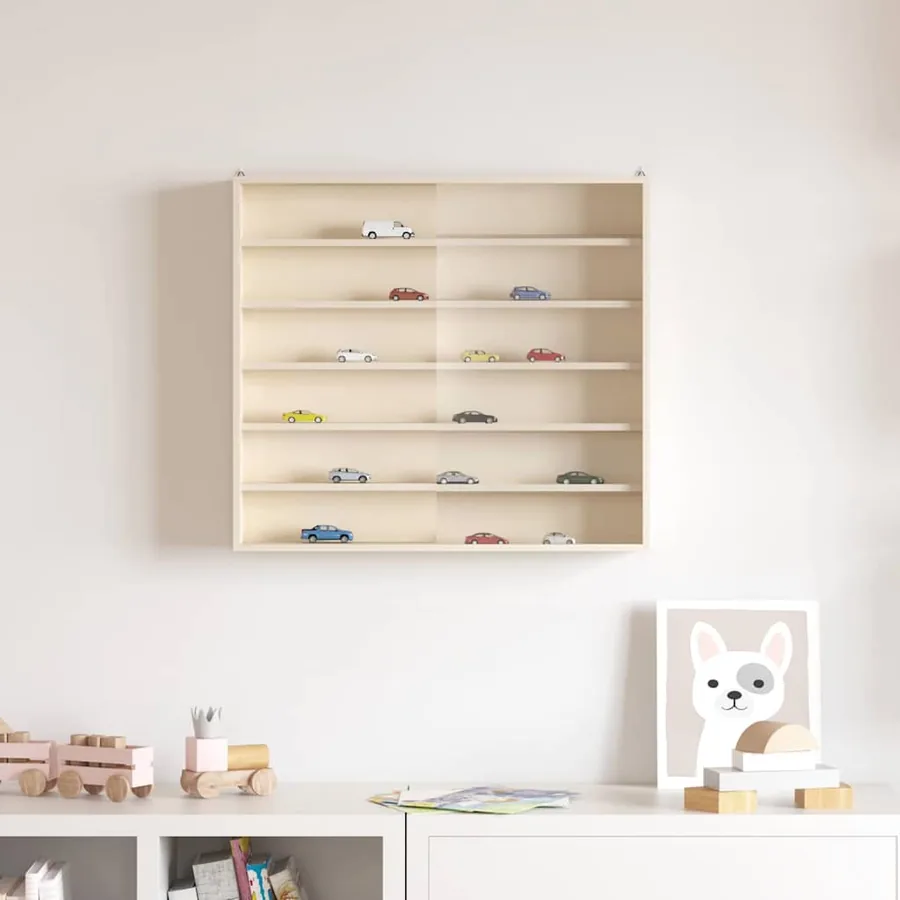Vitrine Murale avec étagère Beige 60 x 8,5 x 54 cm Contreplaqué