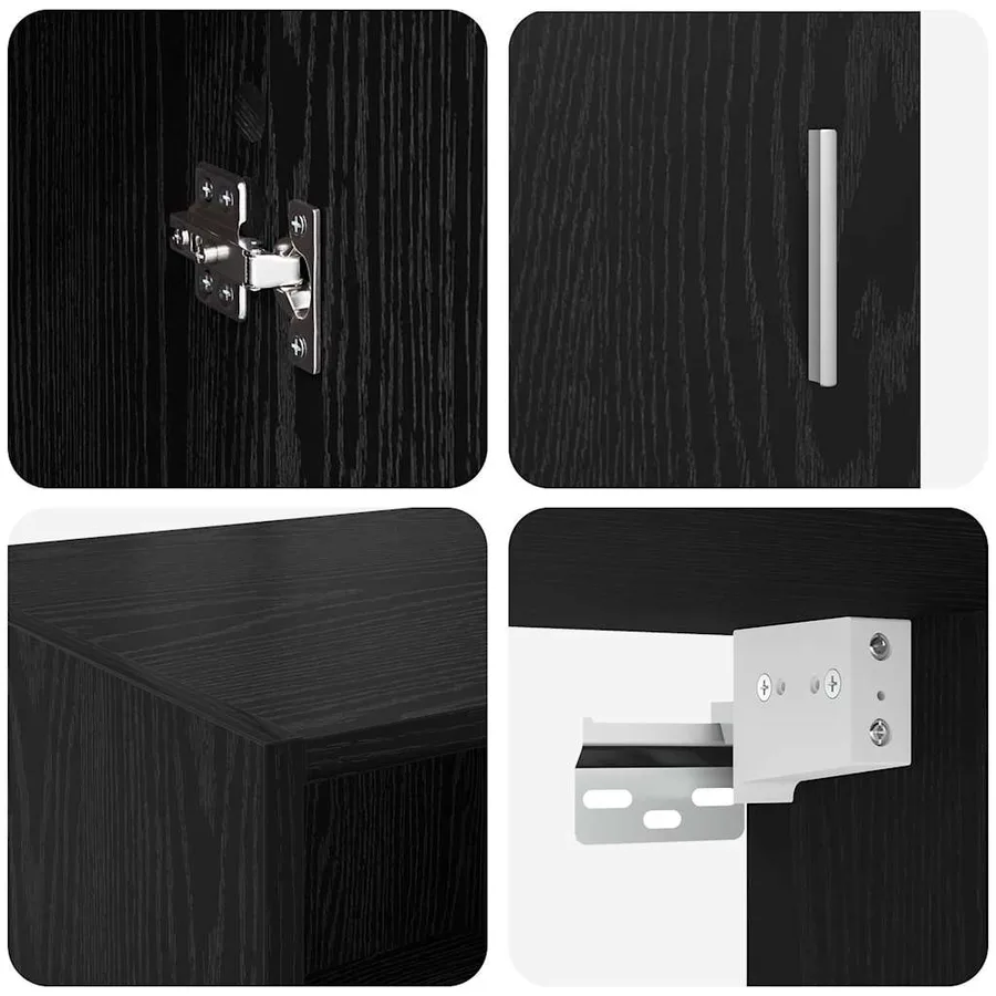 Armoire de rangement Chêne noir 80 x 42,5 x 225 cm - 9