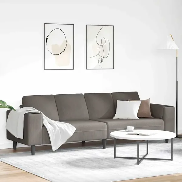 Canapé Gris clair 250 x 77 x 76 cm Tissu en velours côtelé