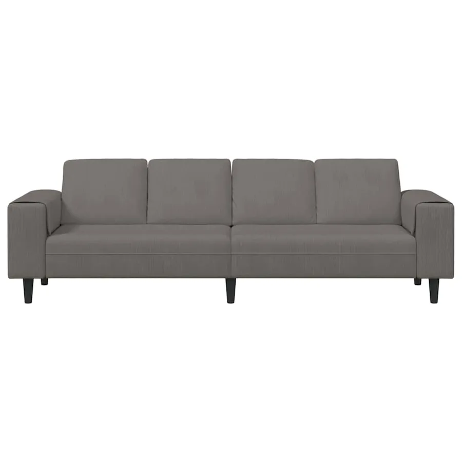 Canapé Gris clair 250 x 77 x 76 cm Tissu en velours côtelé - 4