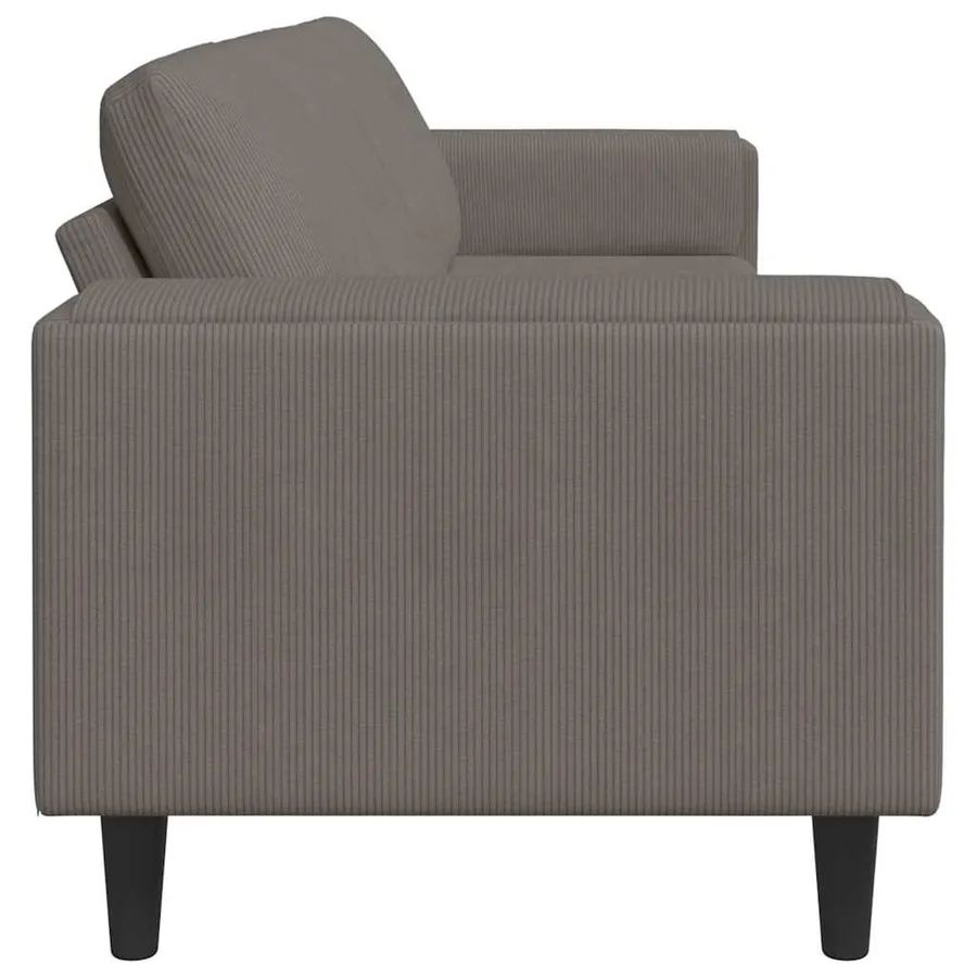 Canapé Gris clair 250 x 77 x 76 cm Tissu en velours côtelé - 5