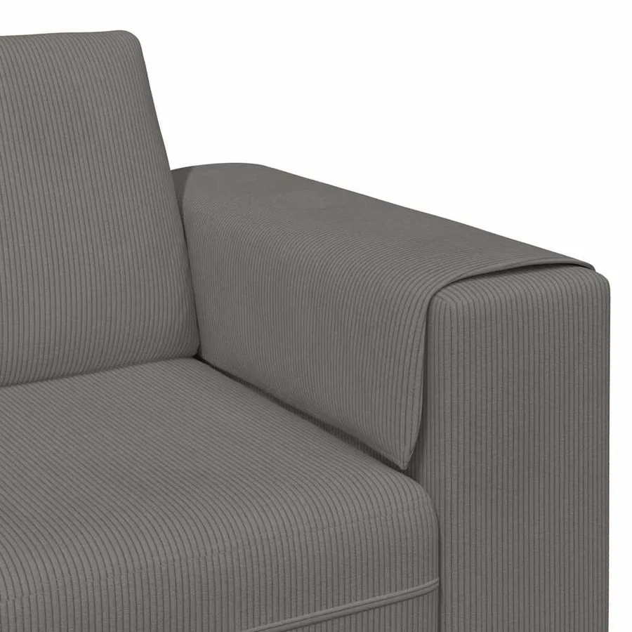 Canapé Gris clair 250 x 77 x 76 cm Tissu en velours côtelé - 7