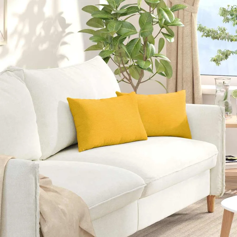 Coussins de canapé 2 pcs Jaune clair 50 x 30 cm