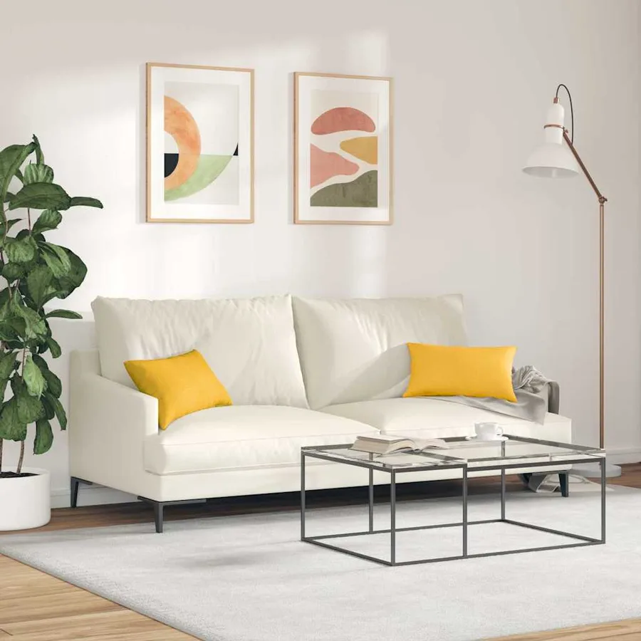 Coussins de canapé 2 pcs Jaune clair 50 x 30 cm - 4