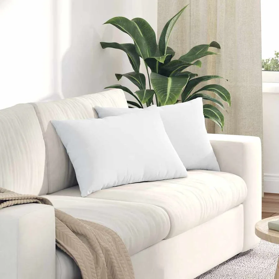 Coussins de canapé 2 pcs Blanc 60 x 40 cm tissu