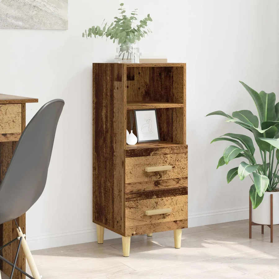 Buffet Bois ancien 34 x 34,5 x 90 cm Bois d'ingénierie