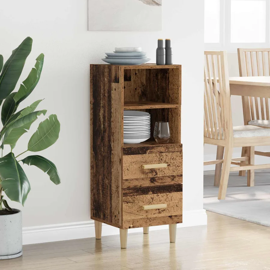 Buffet Bois ancien 34 x 34,5 x 90 cm Bois d'ingénierie - 4